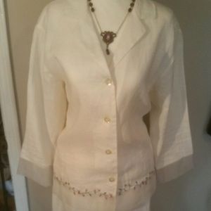 Linen crop pant and top